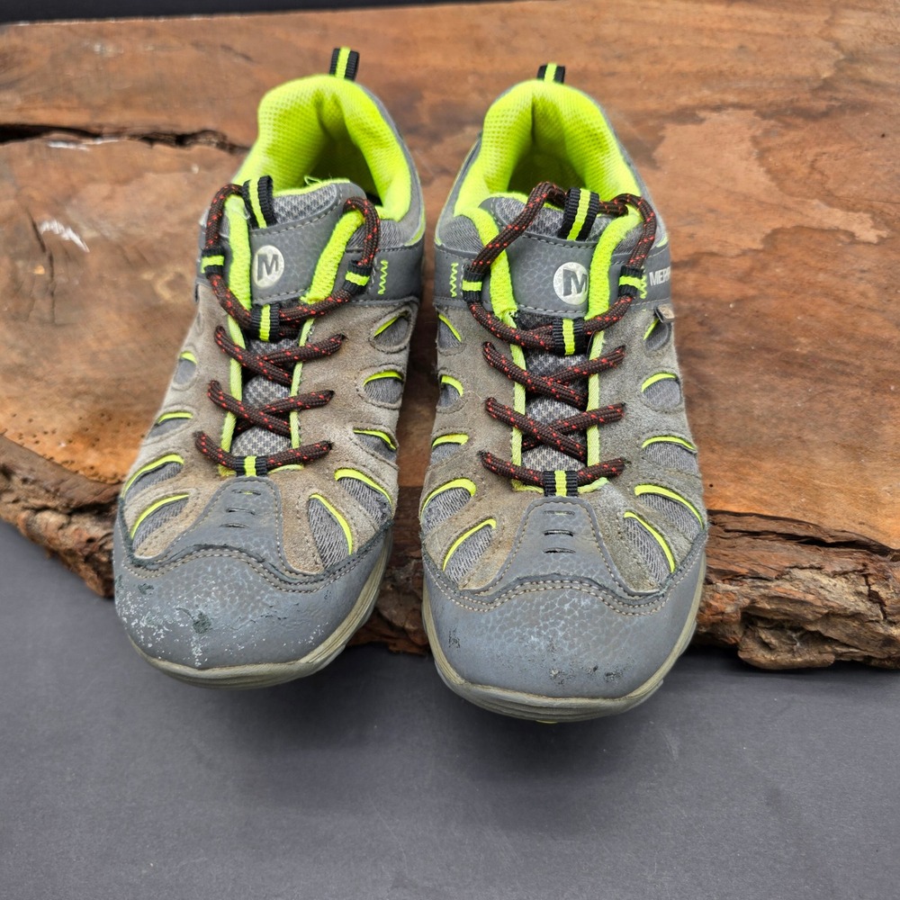 Gorpcore Merrell Hiking Shoe Mens 4 Grey/NeonLime Waterproof M-Select Dry Trail